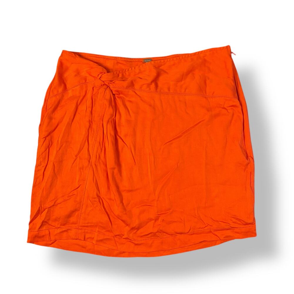 Free People NWT Knotted Mini Skirt Womens Size 8 Orange Boho Beachy